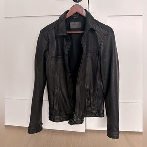 EUC AllSaints black men’s moto leather jacket in size small